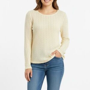 SALON STUDIO Crochet Shell Overlay Underlay Top Women’s M Yellow